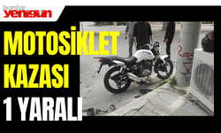 MOTOSİKLET KAZASI 1 YARALI