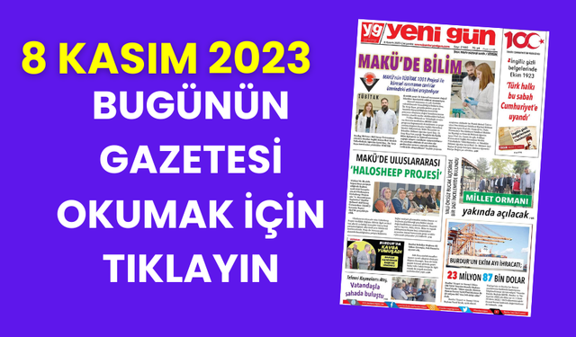 8 KASIM 2023 ÇARŞAMBA YENİ GÜN SAYFALAR