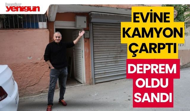 Kamyonet balkona çarptı, ev sahibi deprem oldu zannetti