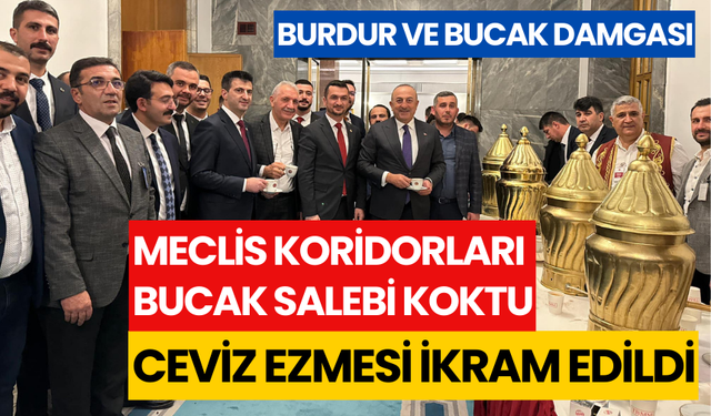 TBMM Meclis koridorları Bucak salebi koktu, Burdur'un ceviz ezmesi ikram edildi
