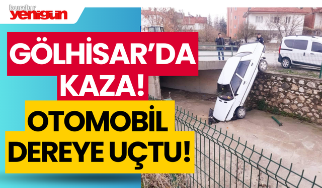 Gölhisar'da otomobil dereye uçtu!