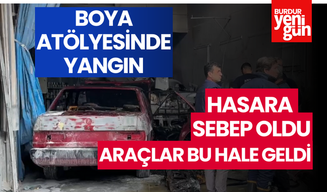 Boya Atölyesinde Yangın Çıktı Hasara Yol Açtı