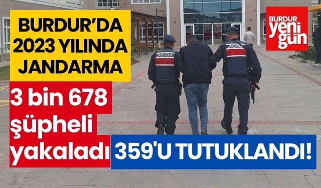 Burdur’da 2023 yılında jandarma 3 bin 678 şüpheli yakaladı