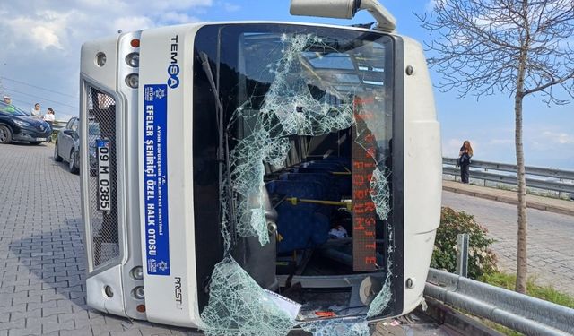 Sürücü direksiyon hakimiyetini kaybetti minibüs devrildi: 28 yaralı