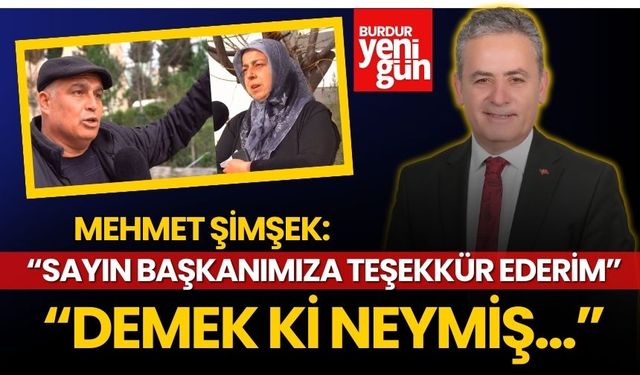 Mehmet Şimşek: "Sayın Başkanımıza Teşekkür Ederim"