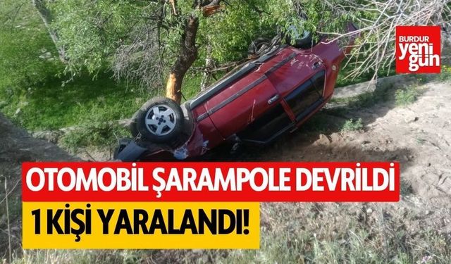 Otomobil şarampole yuvarlandı: 1 yaralı