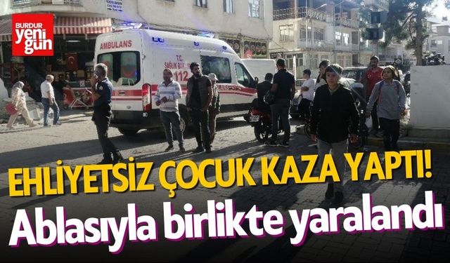 Motosiklet Kazasında 14 Yaşındaki Ehliyetsiz Sürücü ve Ablası Yaralandı