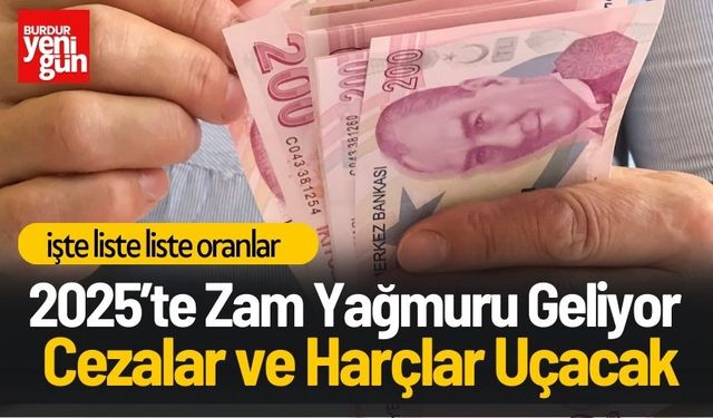 2025’te Zam Yağmuru Geliyor! Cezalar ve Harçlar Uçacak