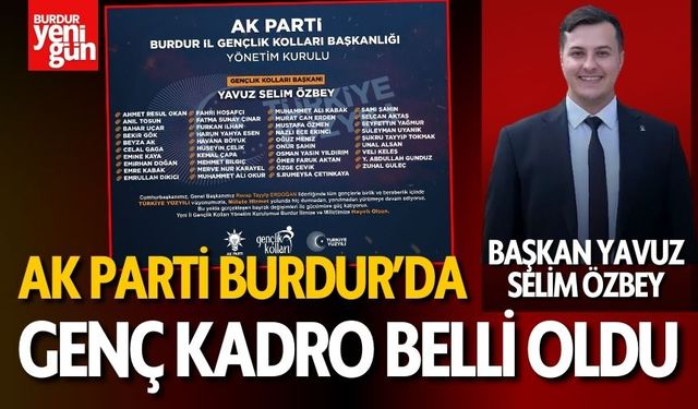 AK Parti Burdur'da Gençlik Kolları Yönetimi Belli Oldu