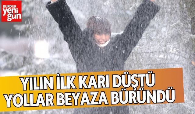 Yılın İlk Karı Düşerken Yollar Beyaza Büründü