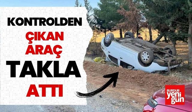 Kontrolden Çıkan Araç Takla Attı İki Yaralı