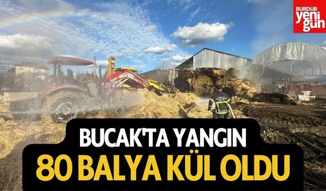 Bucak'ta Yangın: 80 Büyük Balya Kül Oldu