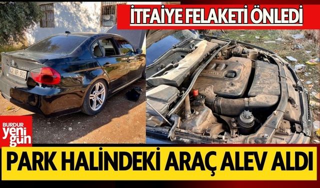 Park Halindeki Lüks Araç Alev Aldı