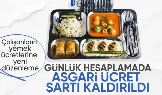 Yemek ücreti hesaplamasında değişiklik yapıldı