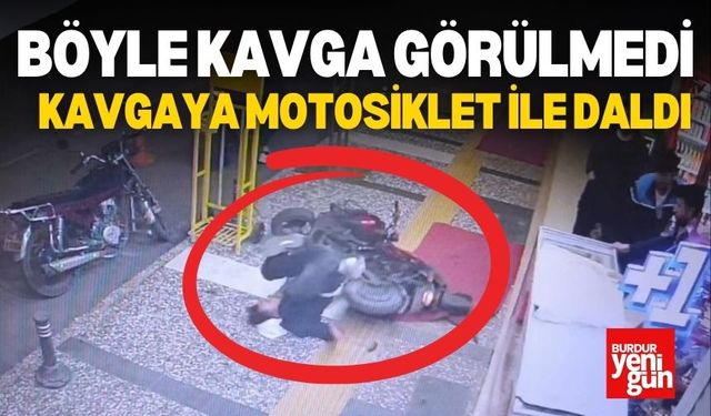 Bıçaklı Kavgaya Motosiklet İle Böyle Daldı