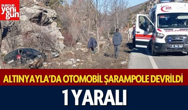 Altınyayla’da Otomobil Şarampole Devrildi: 1 Yaralı