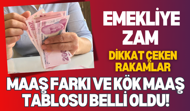 Emekliye Zam: Maaş farkı ve kök maaş tablosu belli oldu!