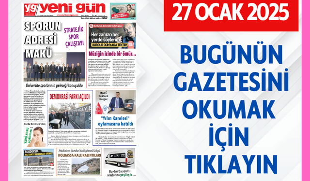 27 OCAK 2025 PAZARTESİ BURDUR YENİ GAZETESİ SAYFALARI