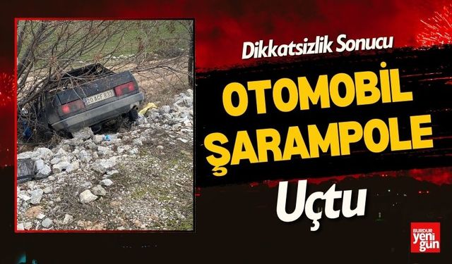 Dikkatsizlik Sonucu Otomobil Şarampole Uçtu