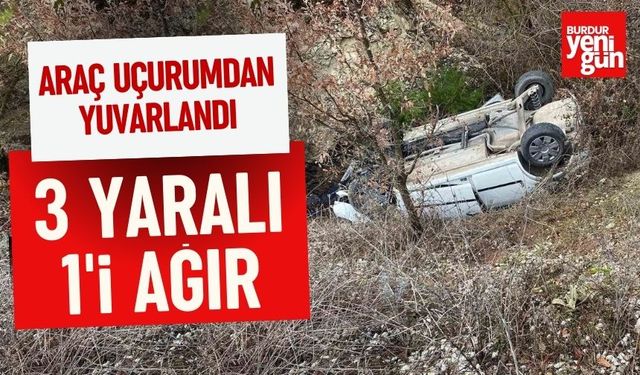 Araç Uçurumdan Yuvarlandı 3 Yaralı Var