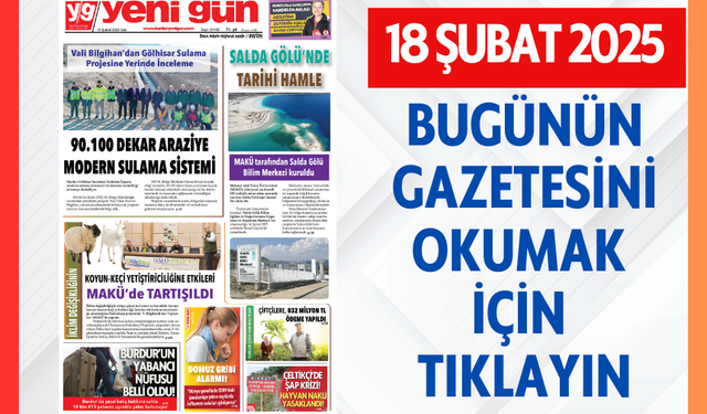 18 ŞUBAT 2025 SALI BURDUR YENİ GÜN GAZETESİ SAYFALARI