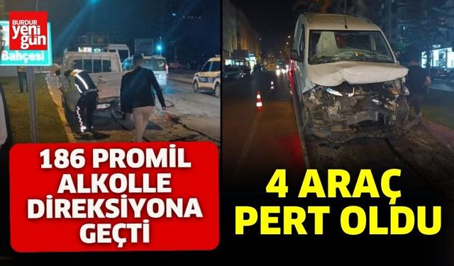 Alkollü Sürücü 4 Araca Çarptı