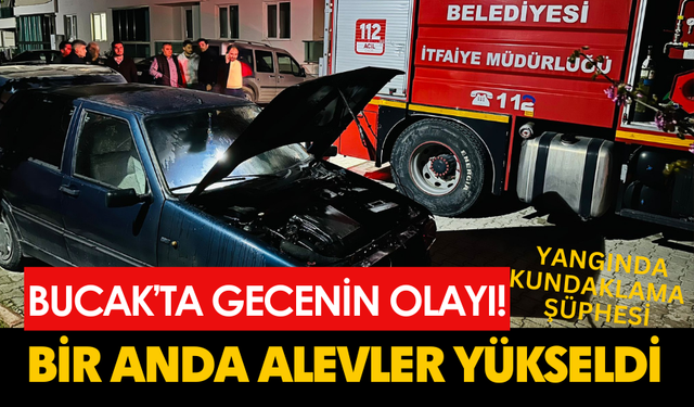 Bucak'ta Gecenin Olayı: Araç Yangını Kısa Sürede Söndürüldü