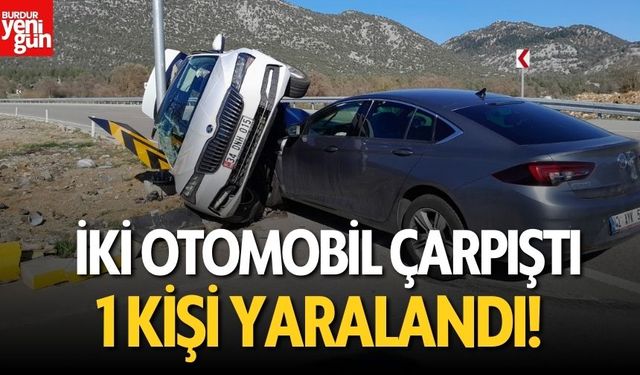 İki Otomobil Çarpıştı! 1 Kişi Yaralandı