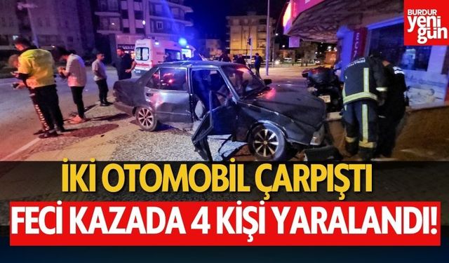 İki Otomobil Çarpıştı! 4 Kişi Yaralandı