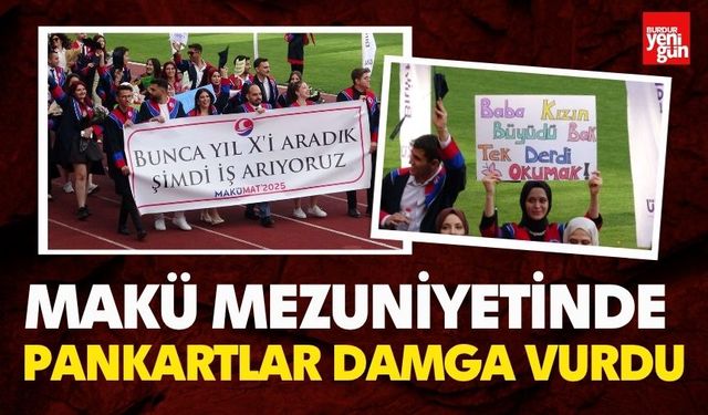 MAKÜ'de Mezuniyete Pankartlar Damga Vurdu