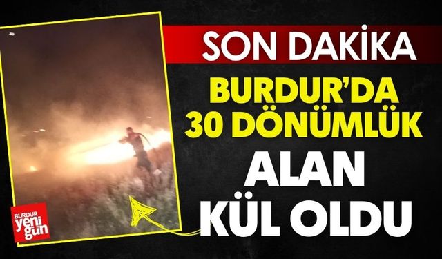SON DAKİKA - Burdur'da 30 Dönümlük Alan Kül Oldu