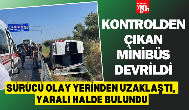 Kontrolden çıkan minibüs devrildi, 6 turist ve sürücü yaralandı