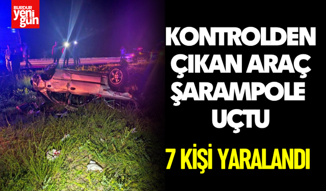 Kontrolden Çıkan Araç Şarampole Uçtu: 7 Kişi Yaralandı