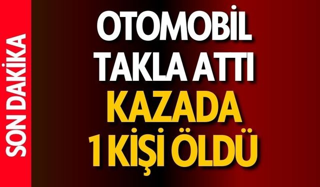 Takla atan otomobilde 1 kişi yaşamını yitirdi