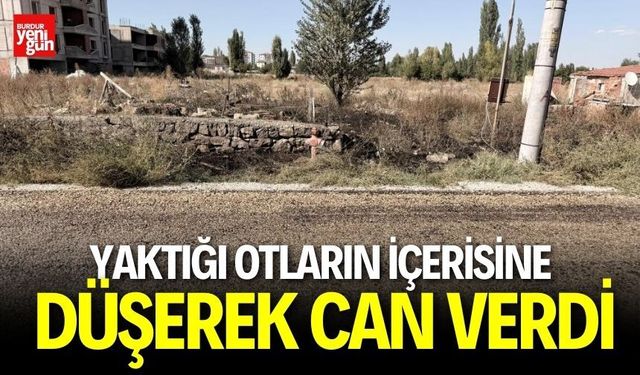 Yaktığı otların içerisine düşerek can verdi