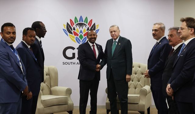 JOHANNESBURG - Cumhurbaşkanı Erdoğan, Etiyopya Başbakanı Ahmed'i kabul etti