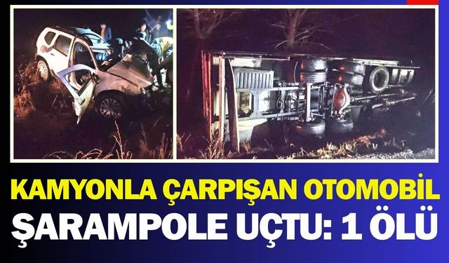 Kamyonla Çarpışan Otomobil Şarampole Uçtu: 1 Ölü
