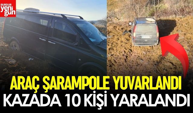 Kontrolden Çıkan Araç Şarampole Yuvarlandı: 10 Yaralı