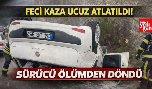 Feci Kaza Ucuz Atlatıldı! Sürücü Ölümden Döndü