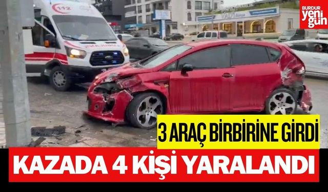 3 Araç Birbirine Girdi! 4 Kişi Yaralandı