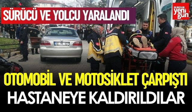 Kavşakta Feci Çarpışma! Motosiklet Sürücüsü ve Yolcu Yaralandı