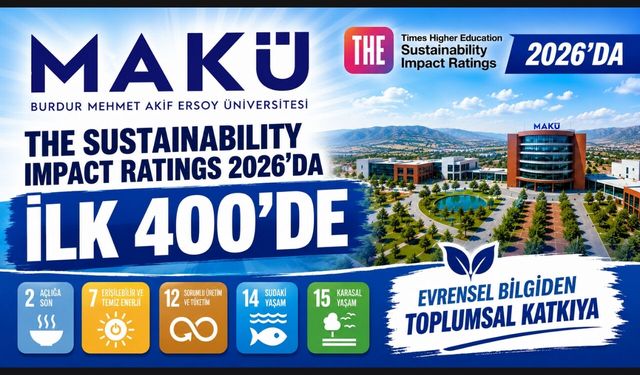 MAKÜ, THE Sustainability Impact Ratings 2026’da ilk 400’de