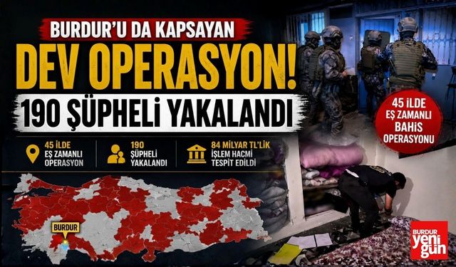 Burdur'u da Kapsayan Dev Operasyon! 190 Şüpheli Yakalandı