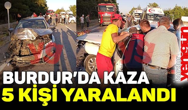 Burdur'da kaza: 5 kişi yaralandı!