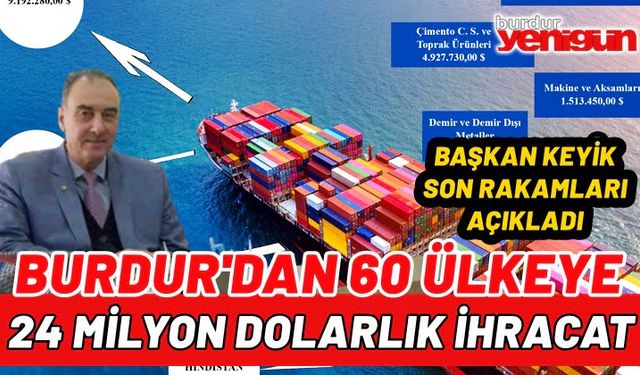 BURDUR’DAN 60 ÜLKEYE 24 MİLYON DOLARLIK İHRACAT