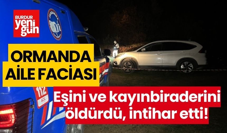 Eşini ve kayınbiraderini silahla öldürüp intihar etti