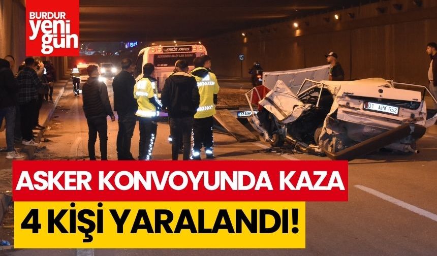Asker uğurlama konvoyunda kaza: 4 yaralı