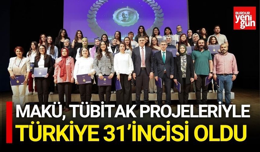 MAKÜ, TÜBİTAK Projeleriyle Türkiye 31’incisi Oldu