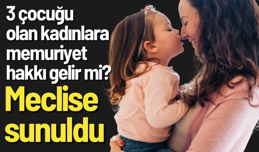 Meclise Yeni Teklif 3 Çocuğu Olan Anne Memur Olsun