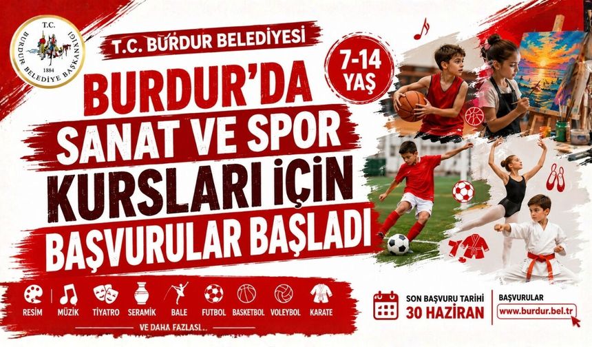 BURDUR'DA SANAT VE SPOR KURSLARI İÇİN BAŞVURULAR BAŞLADI
